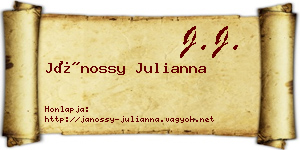 Jánossy Julianna névjegykártya